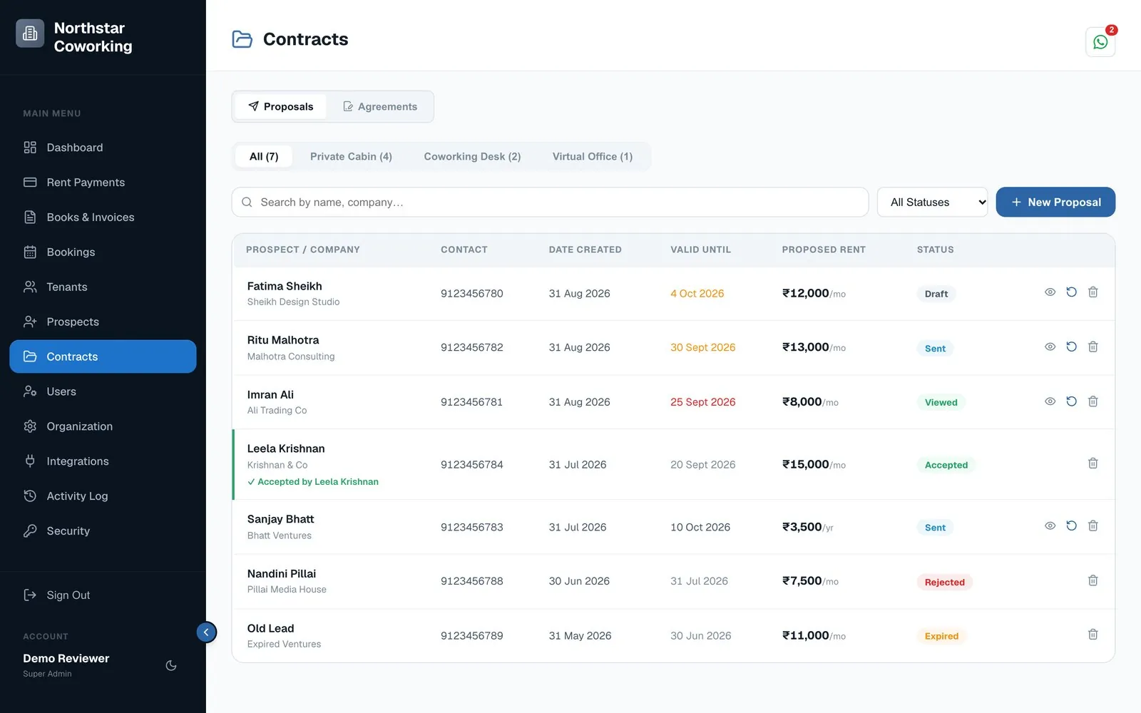 Contracts and proposals